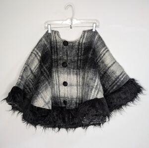 The Farmhouse Rachel Ashwell black white fuzzy wool blend Christmas tree skirt